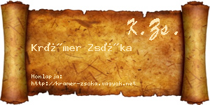 Krámer Zsóka névjegykártya
